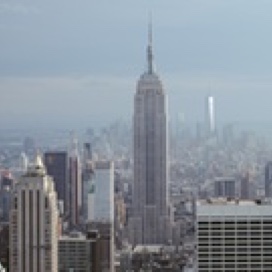 New York from a high view with cloudy weather